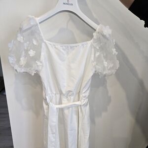 White Dress with Floral Sleeves girls